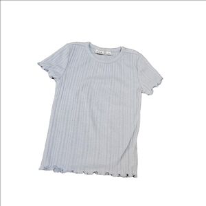 CLEARANCE! GAP KIDS Girls Light Blue Pointelle Short Sleeved T-Shirt, XS (4-6)